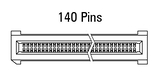 Dimensions EC.8 straight 140 pins