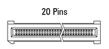 Dimensions EC.8 straight 20 pins