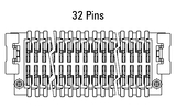 Dimensions Zero8 plug straight 32 pins