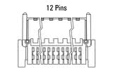 Dimensions Zero8 plug angled 12 pins