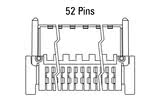 Dimensions Zero8 plug angled 52 pins