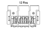 Dimensions Zero8 socket angled 12 pins