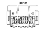 Dimensions Zero8 socket angled 80 pins