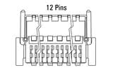 Dimensions Zero8 plug angled 12 pins