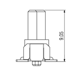 Dimensions: One27 Straight Connector H9.05, 50-pin