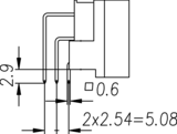 DIN E ML Lot Anschlusslaenge 2 9 Raster 2 54 Zeichnung.png
